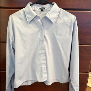 Express Sky Blue Boyfriend Shirt